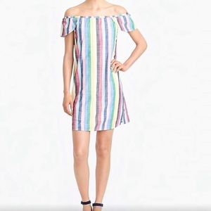 J. Crew off the shoulder multicolor dress. Size 6. NWOT.